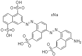 3-[[4-[(4-氨基-7-磺基-1-萘基)偶氮]-7-磺基-1-萘基]偶氮]-1,5-萘二磺酸钠盐分子结构 (CAS 93858-03-8)