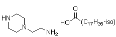 1-Piperazineethanamine monoisooctadecanoate molecular structure (CAS 93920-25-3)