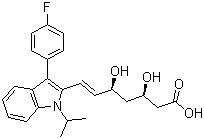 Fluvastatin molecular structure (CAS 93957-54-1)