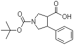 1-(tert-Butoxycarbonyl)-4-phenylpyrrolidine-3-carboxylic acid molecular structure (CAS 939757-89-8)