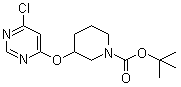3-[(6-氯-4-嘧啶基)氧基]-1-哌啶甲酸叔丁酯分子结构 (CAS 939986-44-4)