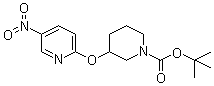 3-[(5-硝基-2-吡啶基)氧基]-1-哌啶甲酸叔丁酯分子结构 (CAS 939986-60-4)