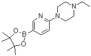 2-(4-乙基哌嗪-1-基)吡啶-5-硼酸频哪醇酯分子结构 (CAS 940285-00-7)