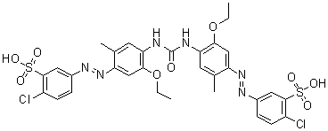 3,3'-[Carbonylbis[imino(5-ethoxy-2-methyl-4,1-phenylene)azo]]bis[6-chlorobenzenesulfonic acid] molecular structure (CAS 94088-49-0)