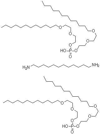 1,12-Dodecanediamine bis[bis[2-[2-(dodecyloxy)ethoxy]ethyl] phosphate] molecular structure (CAS 94108-72-2)