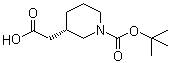 (3S)-1-[(tert-Butoxyl)carbonyl]-3-piperidineacetic acid molecular structure (CAS 941289-27-6)