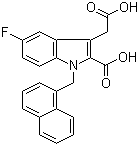 2-Carboxy-5-fluoro-1-(1-naphthalenylmethyl)-1H-indole-3-acetic acid molecular structure (CAS 942191-15-3)