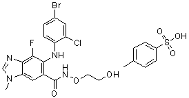 AZD 6244 对甲苯磺酸盐分子结构 (CAS 942275-12-9)