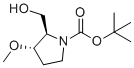 2-Methyl-2-propanyl (2R,3S)-2-(hydroxymethyl)-3-methoxy-1-pyrrolidinecarboxylate molecular structure (CAS 942308-81-8)