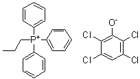 Triphenylpropylphosphonium salt with 2,3,5,6-tetrachlorophenol molecular structure (CAS 94231-17-1)