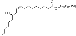(9Z,12R)-12-Hydroxy-9-octadecenoic acid isooctadecyl ester molecular structure (CAS 94247-03-7)