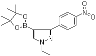1-Ethyl-3-(4-nitrophenyl)-4-(4,4,5,5-tetramethyl-1,3,2-dioxaborolan-2-yl)-1H-pyrazole molecular structure (CAS 942920-11-8)