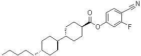 (trans,trans)-4'-Pentyl-[1,1'-bicyclohexyl]-4-carboxylic acid 4-cyano-3-fluorophenyl ester molecular structure (CAS 94353-27-2)