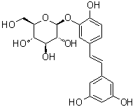 structure of CAS# 94356-26-0, Quzhaqigan;Piceatannol 3'-O-beta-D-glucopyranoside