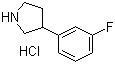 3-(3-Fluorophenyl)pyrrolidine hydrochloride molecular structure (CAS 943843-61-6)