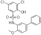 structure of CAS# 943962-47-8, 3,5-Dichloro-2-hydroxy-N-(4-methoxy[1,1'-biphenyl]-3-yl)benzenesulfonamide;BMS 303141