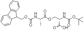 N-[叔丁氧羰基]-O-[N-[芴甲氧羰基]-L-丙氨酰]-L-丝氨酸分子结构 (CAS 944283-07-2)