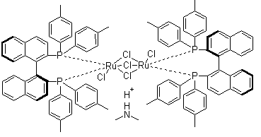 structure of CAS# 944451-10-9, Dimethylammonium dichlorotri(mu-chloro)bis[(R)-(+)-2,2'-bis(di-p-tolylphosphino)-1,1'-binaphthyl]diruthenate(II)