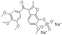 [6-Methoxy-2-methyl-7-(phosphonooxy)-3-benzofuranyl](3,4,5-trimethoxyphenyl)methanone sodium salt molecular structure (CAS 945771-96-0)