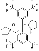 (2S)-2-[Bis[3,5-bis(trifluoromethyl)phenyl][(triethylsilyl)oxy]methyl]pyrrolidine molecular structure (CAS 946074-05-1)