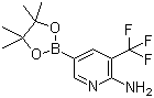 结构式 CAS# 947249-01-6, 2-氨基-3-(三氟甲基)吡啶-5-硼酸频哪醇酯; 5-(4,4,5,5-四甲基-1,3,2-二噁硼烷-2-基)-3-(三氟甲基)吡啶-2-胺