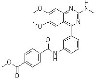 4-[[[3-[6,7-Dimethoxy-2-(methylamino)-4-quinazolinyl]phenyl]amino]carbonyl]benzoic acid methyl ester molecular structure (CAS 947620-48-6)