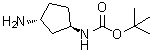 反式-(3-氨基环戊基)-氨基甲酸叔丁酯分子结构 (CAS 947732-58-3)