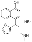 structure of CAS# 949096-01-9, Duloxetine EP Impurity C HBr;4-[3-(Methylamino)-1-(2-thienyl)propyl]-1-naphthalenol Hydrobromide