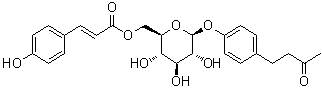 4-[4-[[6-O-[3-(4-Hydroxyphenyl)-1-oxo-2-propen-1-yl]-beta-D-glucopyranosyl]oxy]phenyl]-2-butanone molecular structure (CAS 950184-00-6)