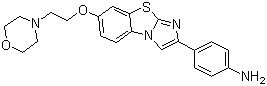 7-[2-(Morpholin-4-yl)ethoxy]-2-(4-aminophenyl)imidazo[2,1-b][1,3]benzothiazole molecular structure (CAS 950769-61-6)