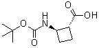 (1R,2R)-2-[[(1,1-Dimethylethoxy)carbonyl]amino]cyclobutanecarboxylic acid molecular structure (CAS 951173-38-9)