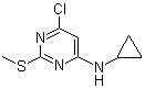 6-氯-N-环丙基-2-(甲硫基)-4-嘧啶胺分子结构 (CAS 951884-05-2)