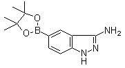 结构式 CAS# 953411-16-0, 3-氨基-1H-吲唑-5-硼酸频哪醇酯