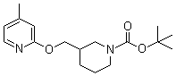 3-[[(4-甲基-2-吡啶基)氧基]甲基]-1-哌啶甲酸叔丁酯分子结构 (CAS 954231-36-8)