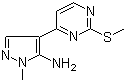 1-Methyl-4-[2-(methylthio)-4-pyrimidinyl]-1H-pyrazol-5-amine molecular structure (CAS 956721-98-5)