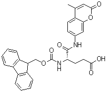 (4S)-4-[[(9H-Fluoren-9-ylmethoxy)carbonyl]amino]-5-[(4-methyl-2-oxo-2H-1-benzopyran-7-yl)amino]-5-oxopentanoic acid molecular structure (CAS 957311-37-4)