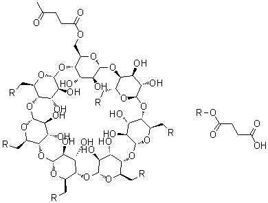 [6-(1,4-Dioxoamyl)]Hexakis(6-succinyl)cyclo(1,4-alpha-D-altroheptaose) molecular structure (CAS 957494-34-7)