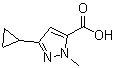 structure of CAS# 957500-07-1, 3-Cyclopropyl-1-methyl-1H-pyrazole-5-carboxylic acid