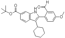 tert-Butyl 3-cyclohexyl-2-(2-formyl-4-methoxyphenyl)-1H-indole-6-carboxylate molecular structure (CAS 958002-18-1)