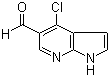 structure of CAS# 958230-19-8, 4-Chloro-1H-pyrrolo[2,3-b]pyridine-5-carbaldehyde