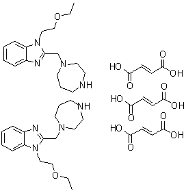 1-(2-乙氧基乙基)-2-[(六氢-1H-1,4-二氮杂卓-1-基)甲基]-1H-苯并咪唑 (2E)-2-丁烯二酸盐(2:3)分子结构 (CAS 95893-96-2)