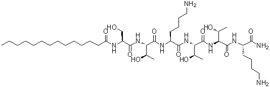 Myristoyl hexapeptide-4 molecular structure (CAS 959610-44-7)