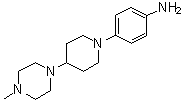 structure of CAS# 959795-70-1, 4-(4-(4-Methylpiperazin-1-yl)piperidin-1-yl)aniline;4-[4-(4-Methyl-1-piperazinyl)-1-piperidinyl]benzenamine