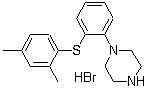 structure of CAS# 960203-27-4, 1-[2-[(2,4-Dimethylphenyl)thio]phenyl]piperazine hydrobromide;Lu AA 21004 hydrobromide; Vortioxetine hydrobromide