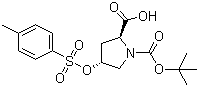 (2S,4R)-4-[[(4-甲基苯基)磺酰基]氧基]-1,2-吡咯烷二甲酸 1-叔丁酯分子结构 (CAS 96314-28-2)