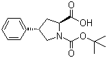 structure of CAS# 96314-29-3, Boc-(2S,4S)-4-Phenylpyrrolidine-2-carboxylic acid;(2S,4S)-4-Phenyl-1,2-pyrrolidinedicarboxylic acid 1-tert-butyl ester