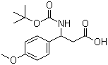 structure of CAS# 96363-20-1, 3-N-Boc-Amino-3-(4-methoxyphenyl)propionic acid;3-N-(tert-Butoxycarbonyl)-amino-3-(4-methoxyphenyl)propionic acid