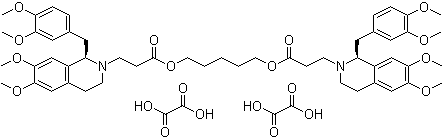 structure of CAS# 96687-52-4, (1R,1'R)-2,2'-(3,11-Dioxo-4,10-dioxatridecamethylene)-bis-(1,2,3,4-tetrahydro-6,7-dimethoxy-1-veratrylisoquindline)-dioxalate;(R*,R*)-(-)-1-[(3,4-Dimethoxyphenyl)methyl]-3,4-dihydro-6,7-dimethoxy-2(1H)-isoquinolinepropanoic acid 1,5-pentanediyl ester ethanedioate (1:2)