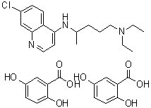 N4-(7-Chloro-4-quinolinyl)-N1,N1-diethyl-1,4-pentanediamine bis(2,5-dihydroxybenzoate) molecular structure (CAS 97158-47-9)