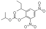 structure of CAS# 973-21-7, Dinobuton;Drawinol; Isophen; Isophen (pesticide); Isopropyl 2,4-dinitro-6-sec-butylphenyl carbonate; Kasebon; MC 1053; UC 19786; Union Carbide 19786